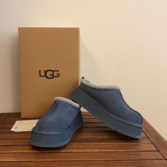 UGG Tazz Platform Slippers Desert Blue USA Women Size 7/UK 5/EU 38 - Picture 1 of 12